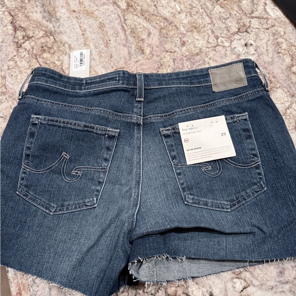 AG Adriano Goldschmied Dark Blue Denim Jean Shorts - Picture 2 of 3